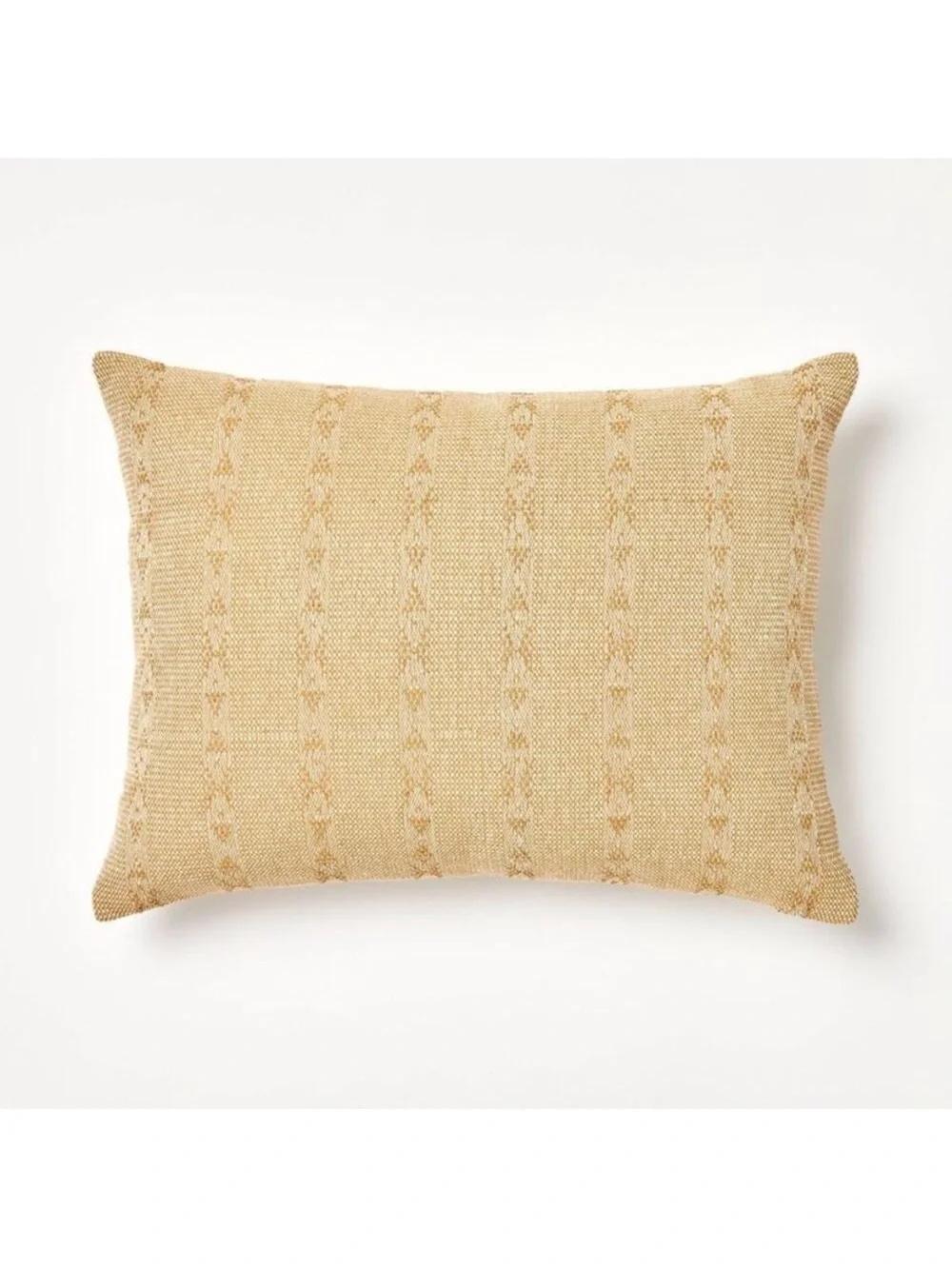 Studio McGee Oversized Woven Striped Lumbar Accent Pillow. 18” x 24” Tan
